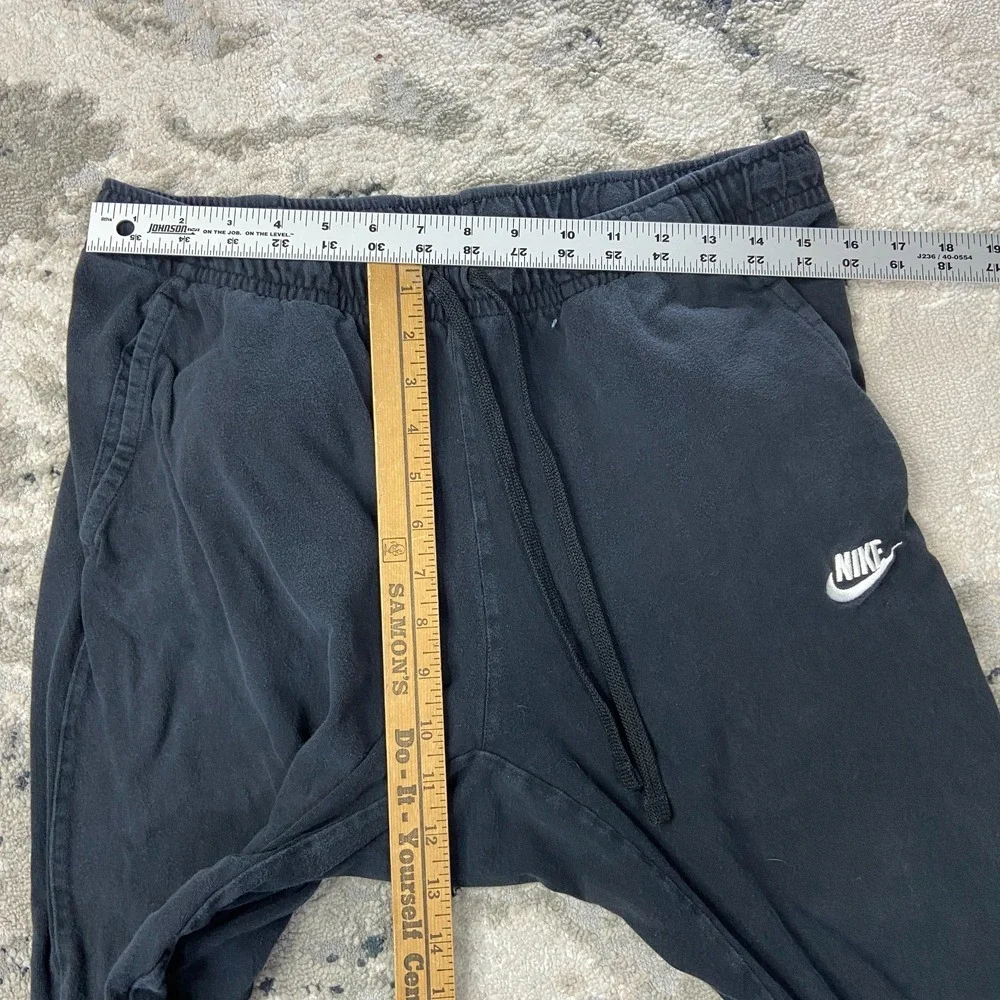 Y2k Nike Jogger Pants Mens‎ XL Black Swoosh Logo Drawstring Waist Tapered Leg